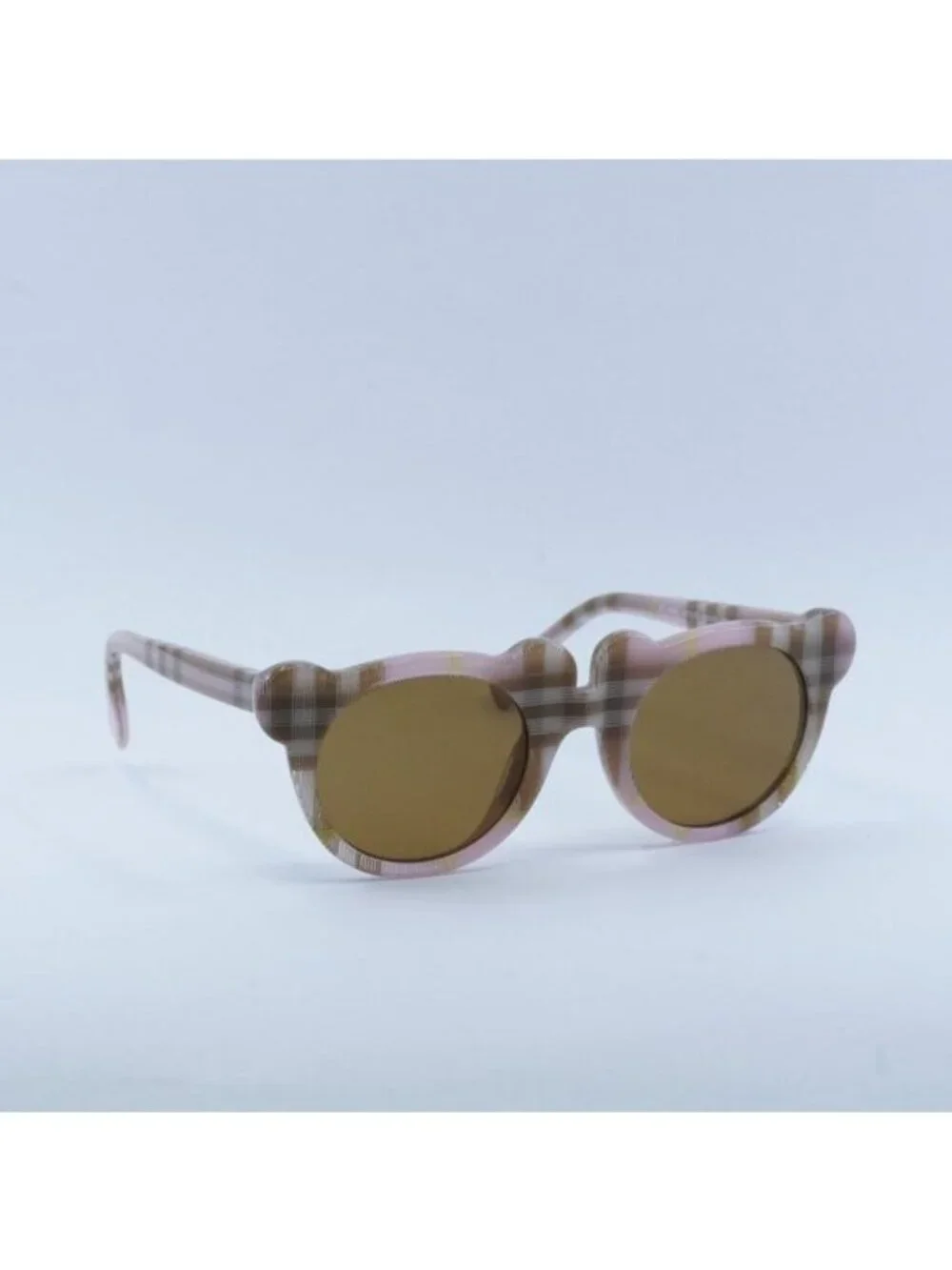 Burberry Kids JB4355 397273 Sunglasses Check Pink Round Frame, Bronze Lenses